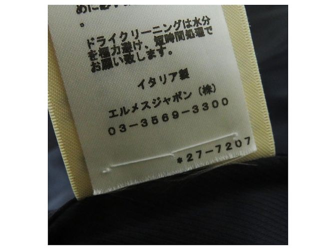 Hermès HERMES schwarze Woll-Nylon-Doppelreiherjacke - Ansicht 12