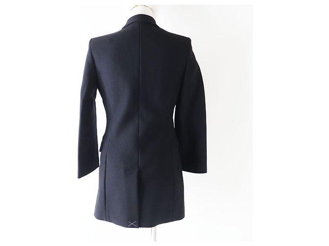 Hermès HERMES schwarze Woll-Nylon-Doppelreiherjacke - Ansicht 4
