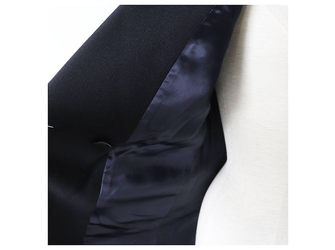 Hermès HERMES schwarze Woll-Nylon-Doppelreiherjacke - Ansicht 5