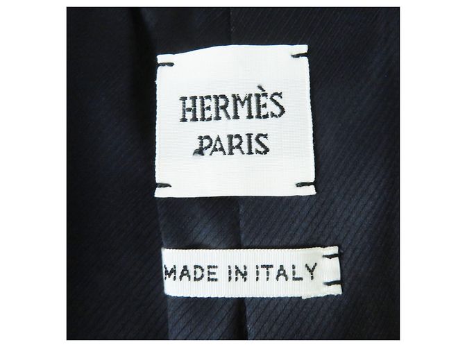 Hermès HERMES schwarze Woll-Nylon-Doppelreiherjacke - Ansicht 8