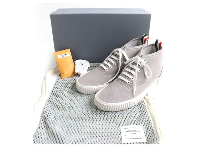 Tênis mid-top em lona Thom Browne cinza 8 - vista 2