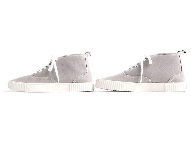 Tênis mid-top em lona Thom Browne cinza 8 - vista 3