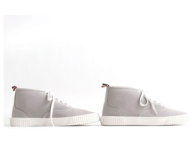 Tênis mid-top em lona Thom Browne cinza 8 - vista 4