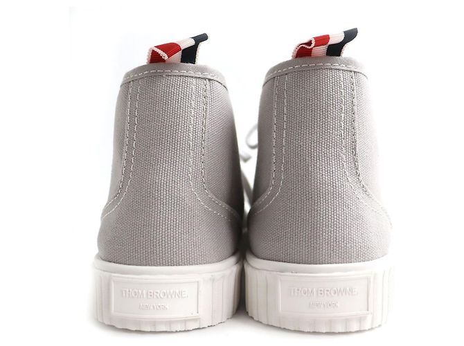 Tênis mid-top em lona Thom Browne cinza 8 - vista 5
