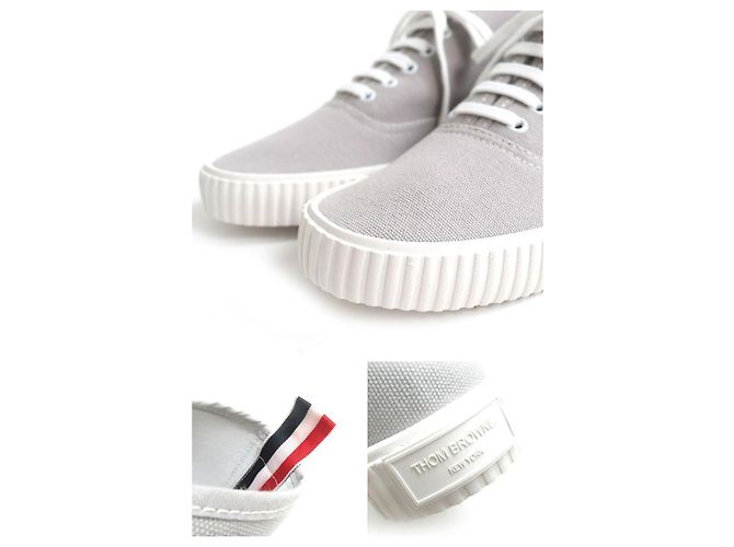 Tênis mid-top em lona Thom Browne cinza 8 - vista 7