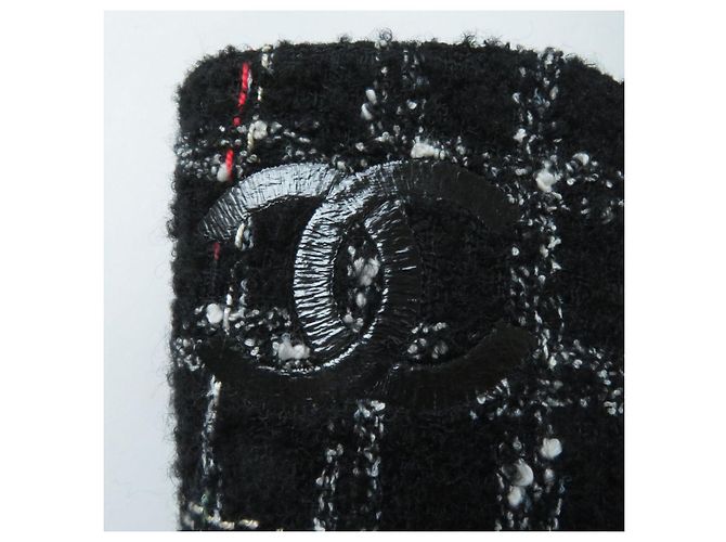 Botas largas de cuero y tweed Chanel G39614 negras - vista 8