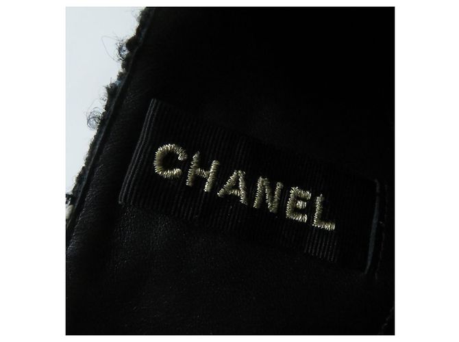 Botas largas de cuero y tweed Chanel G39614 negras - vista 9