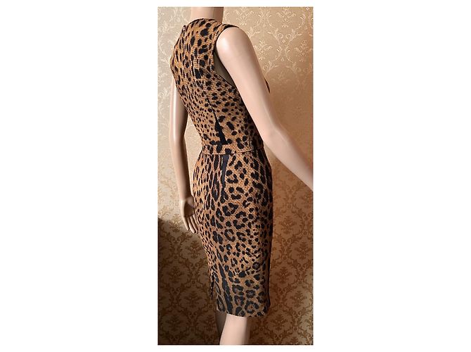Vestido de algodón marrón Roberto Cavalli Castaño - vista 10
