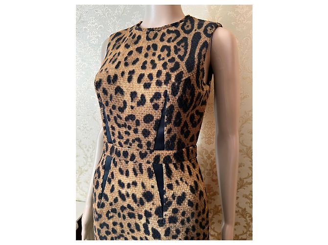 Vestido de algodón marrón Roberto Cavalli Castaño - vista 7