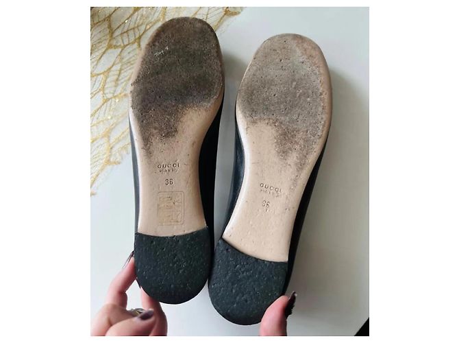 Bailarinas Gucci de piel negra 36IT Negro - vista 12