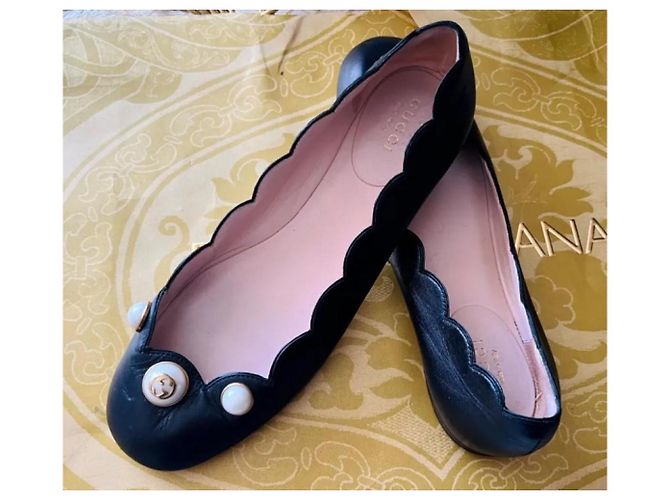 Bailarinas Gucci de piel negra 36IT Negro - vista 3