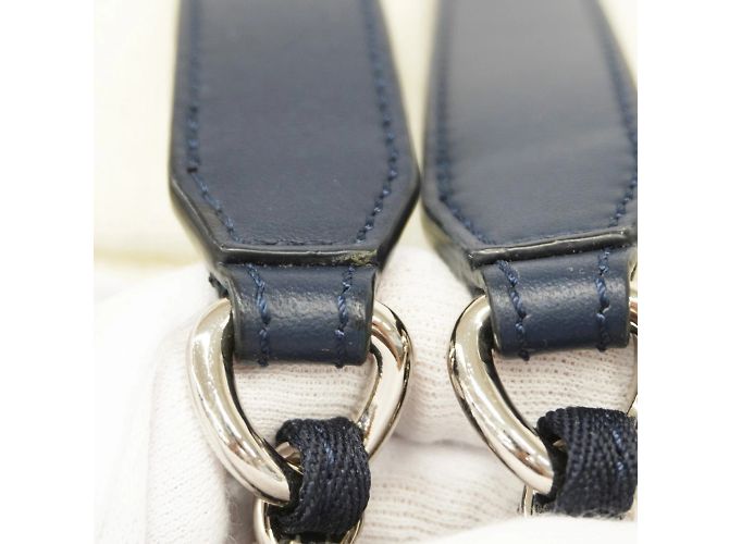 Chanel Deauville Strohhut-Rucksack Weiß Marineblau - Ansicht 12
