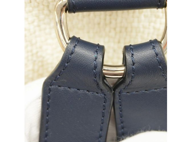 Chanel Deauville Strohhut-Rucksack Weiß Marineblau - Ansicht 13
