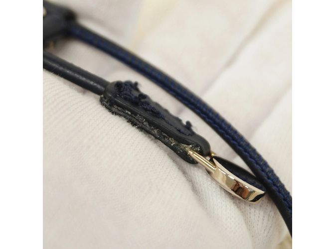 Chanel Deauville Strohhut-Rucksack Weiß Marineblau - Ansicht 8