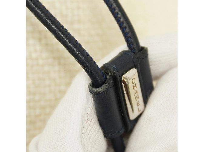 Chanel Deauville Strohhut-Rucksack Weiß Marineblau - Ansicht 9