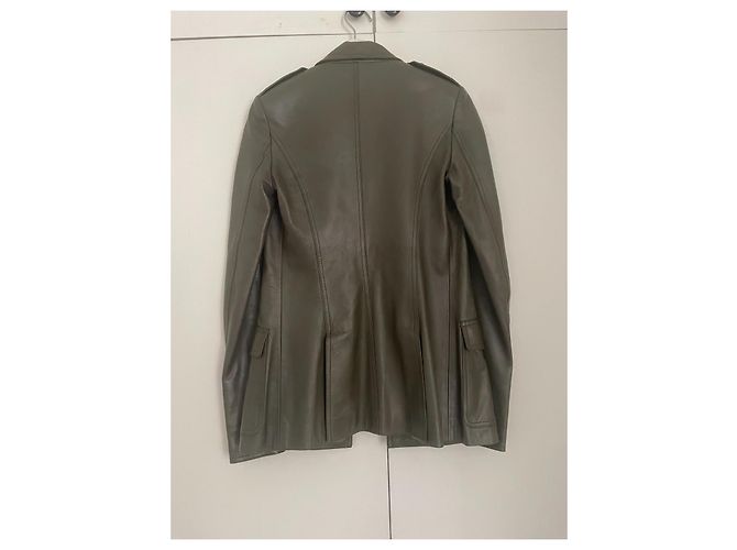 Chanel Vintage-Lederjacke von 1996 Größe Fr38 Dunkelgrün - Ansicht 2