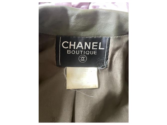 Chanel Vintage-Lederjacke von 1996 Größe Fr38 Dunkelgrün - Ansicht 4