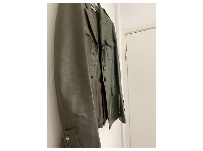 Chanel Vintage-Lederjacke von 1996 Größe Fr38 Dunkelgrün - Ansicht 7
