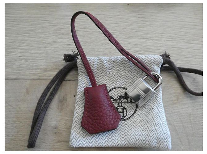 campanella, linguetta e lucchetto hermès nuovo per borsa hermès scatola dustbag Rosso - vista 2