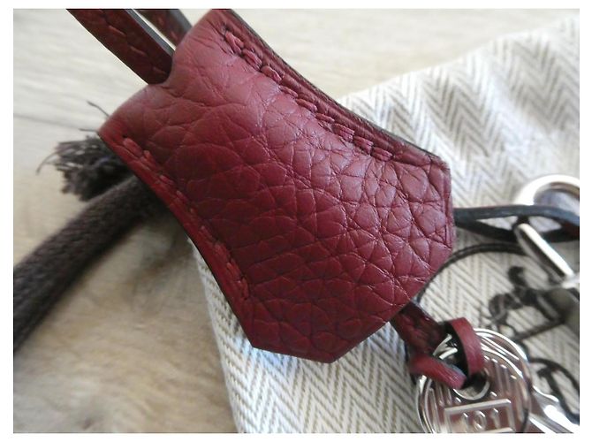 campanella, linguetta e lucchetto hermès nuovo per borsa hermès scatola dustbag Rosso - vista 6