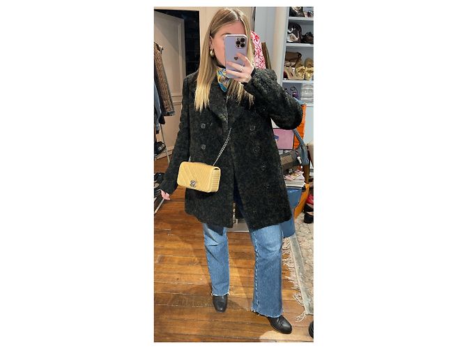 Abrigos SAINT LAURENT T.FR 38 Lana Negro - vista 2