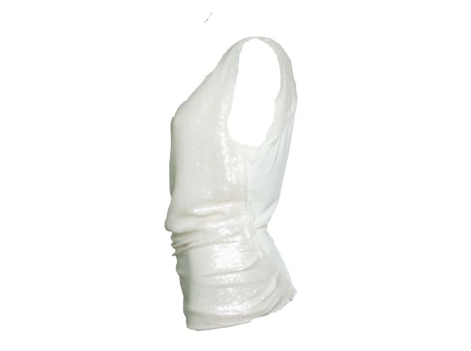 Top sin mangas con lentejuelas Donna Karan Blanco - vista 2