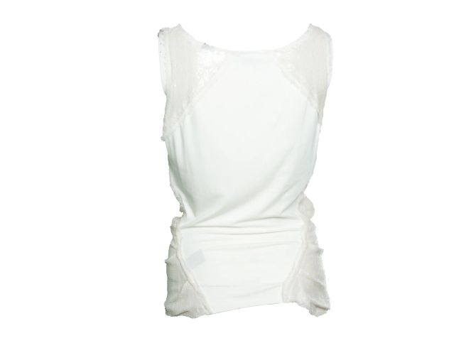 Top sin mangas con lentejuelas Donna Karan Blanco - vista 3
