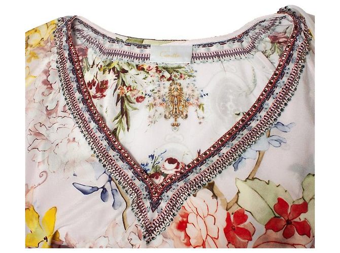Camilla, blusa de estampado floral con strass - vista 7