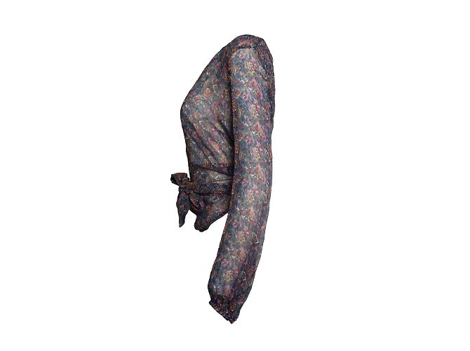 Ba&sh, blusa envolvente Danny con estampado floral Multicolor - vista 3