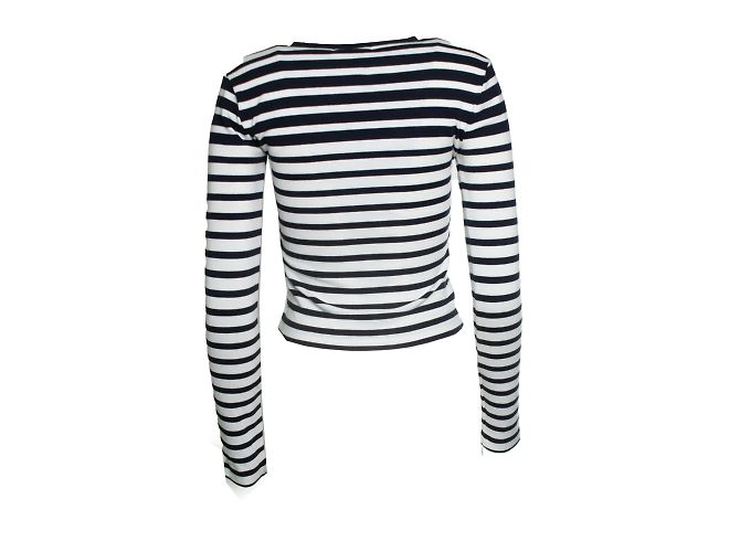 T By Alexander Wang T de Alexander Wang, top de cuello redondo a rayas Blanco Azul - vista 3