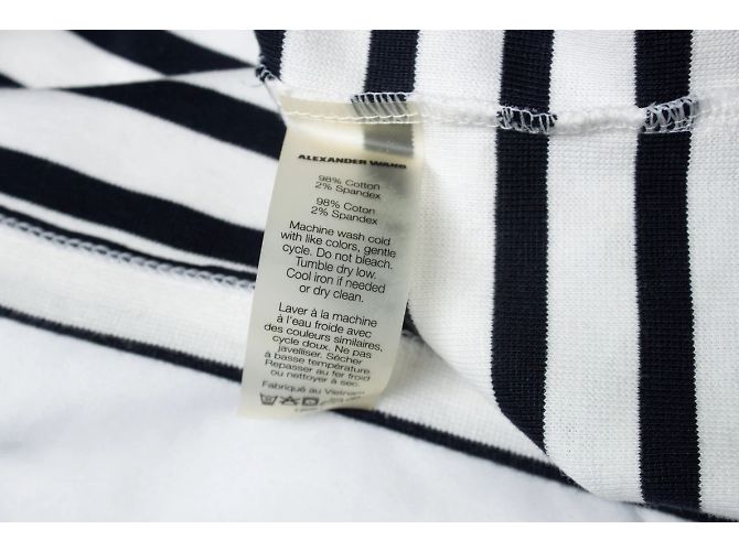 T By Alexander Wang T de Alexander Wang, top de cuello redondo a rayas Blanco Azul - vista 6