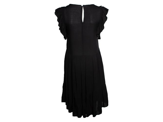 Zadig & Voltaire, schwarzes ärmelloses Rüschenkleid - Ansicht 2