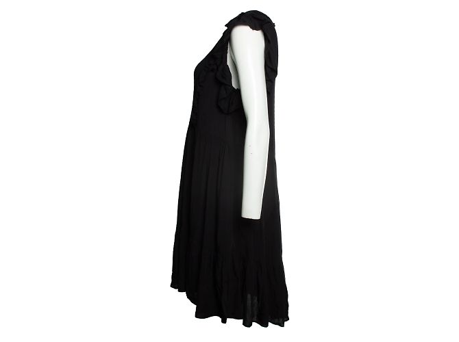 Zadig & Voltaire, schwarzes ärmelloses Rüschenkleid - Ansicht 3