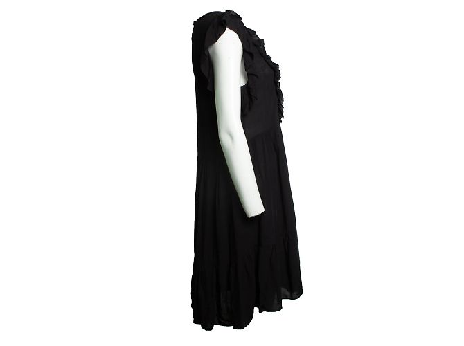 Zadig & Voltaire, schwarzes ärmelloses Rüschenkleid - Ansicht 4