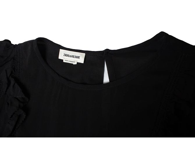 Zadig & Voltaire, schwarzes ärmelloses Rüschenkleid - Ansicht 6