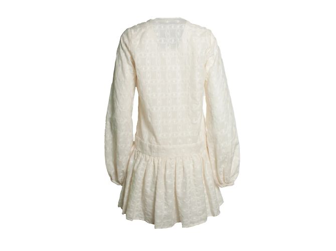 Autre Marque Ecru besticktes Kleid mit Rüschen Matin - Ansicht 2