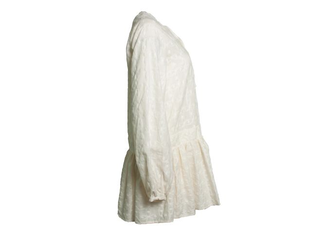 Autre Marque Ecru besticktes Kleid mit Rüschen Matin - Ansicht 3
