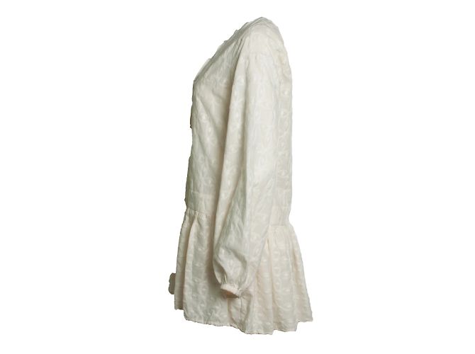 Autre Marque Ecru besticktes Kleid mit Rüschen Matin - Ansicht 4