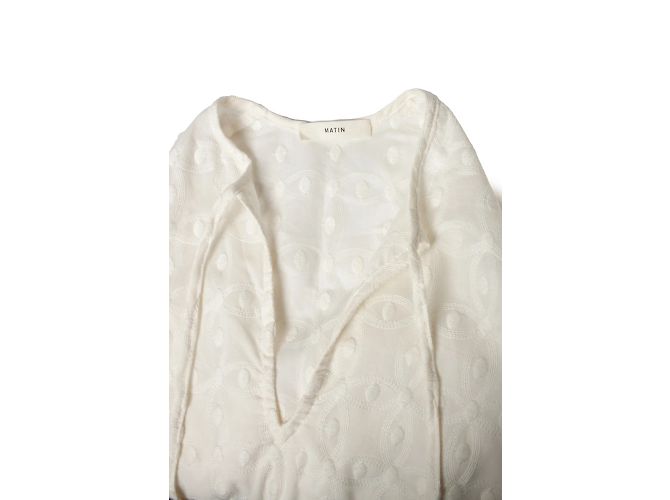Autre Marque Ecru besticktes Kleid mit Rüschen Matin - Ansicht 5