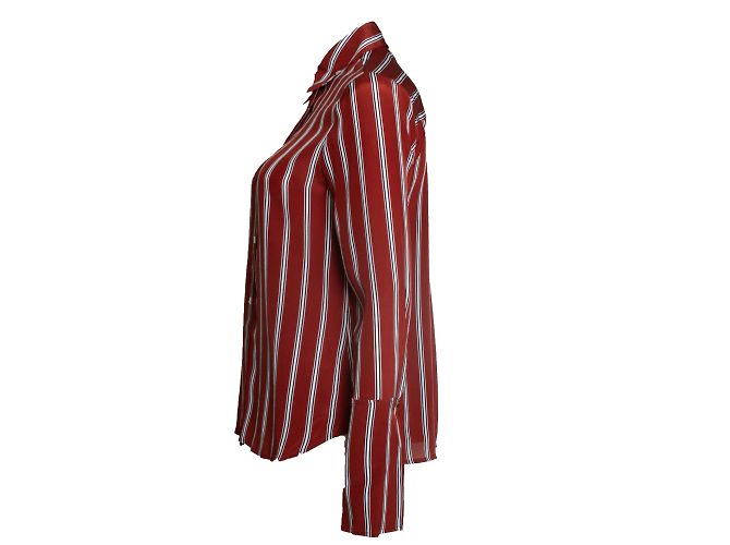 Autre Marque FRAME, camicia a righe rossa Rosso - vista 3