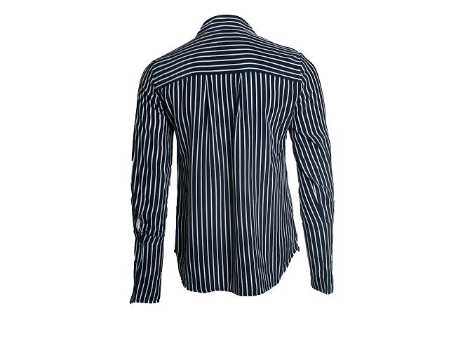 Autre Marque FRAME, camicia a righe blu e bianca Bianco - vista 3
