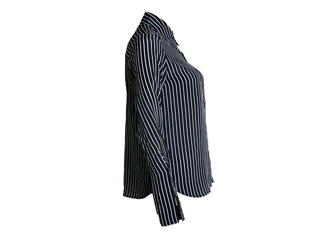 Autre Marque FRAME, camicia a righe blu e bianca Bianco - vista 4
