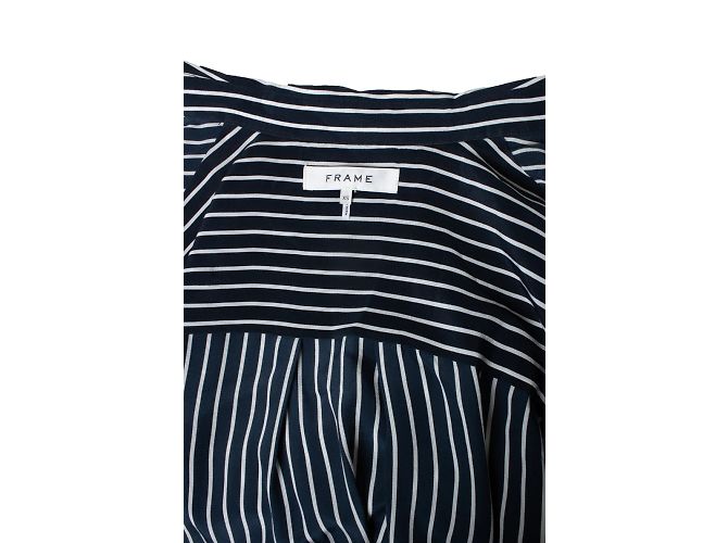 Autre Marque FRAME, camicia a righe blu e bianca Bianco - vista 5