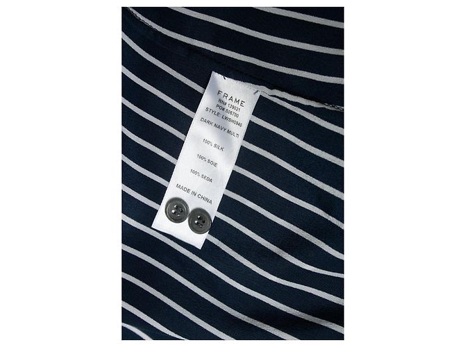 Autre Marque FRAME, camicia a righe blu e bianca Bianco - vista 6