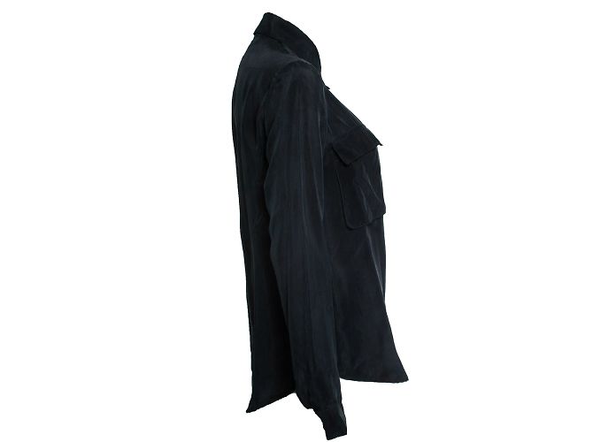 Anine Bing, camicia nera con tasche Nero - vista 4