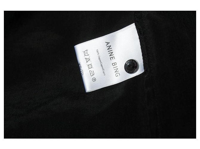 Anine Bing, camicia nera con tasche Nero - vista 7