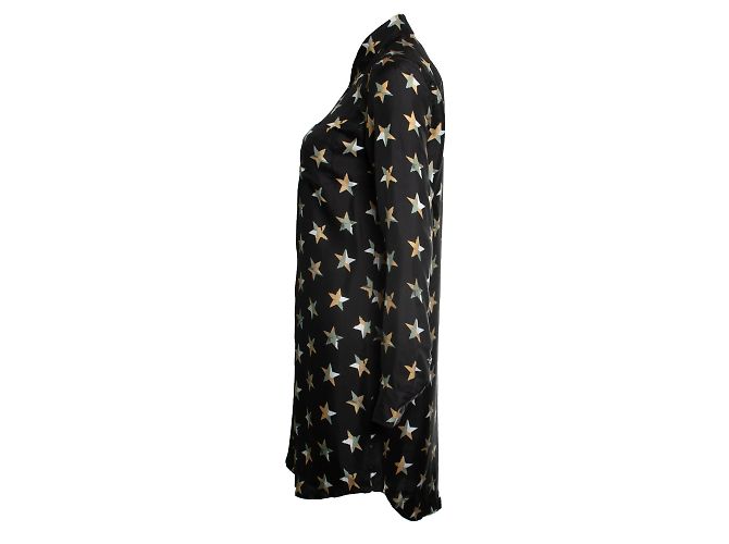 Equipment Ausrüstung, Blusenkleid mit Sternenprint Schwarz - Ansicht 2