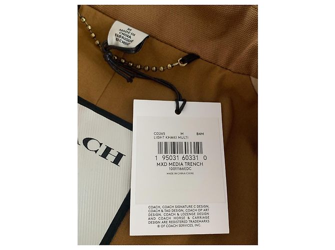 Gabardina Coach Marrón Beige Algodón Castaño - vista 10