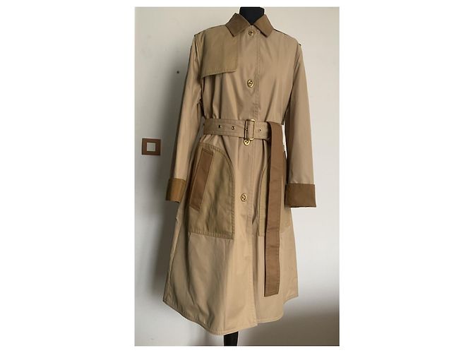 Gabardina Coach Marrón Beige Algodón Castaño - vista 14