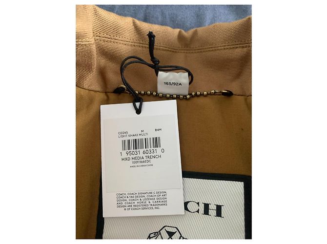 Gabardina Coach Marrón Beige Algodón Castaño - vista 18